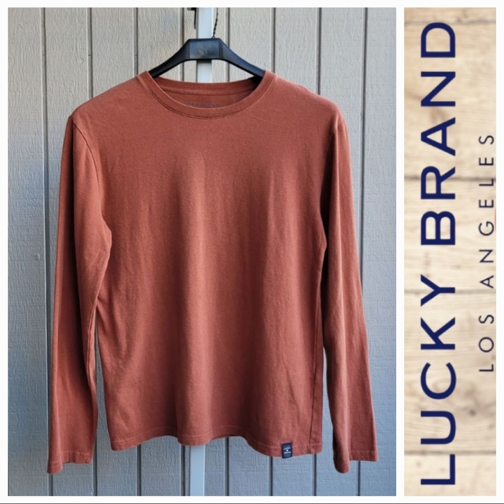 Lucky | Sueded Jersey Supersoft Cotton Unisex LS T-shirt Small Rust…